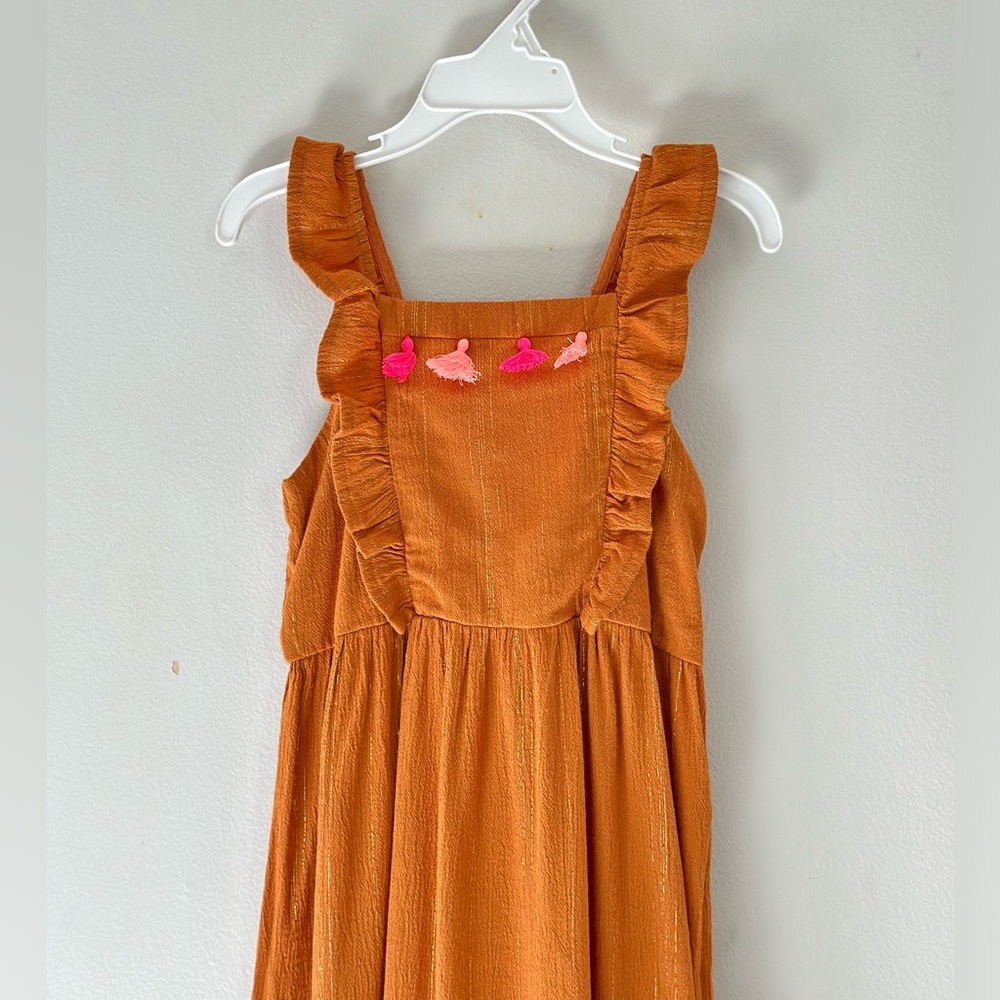 Cat & Jack Orange Ruffle Dress with Pink Accents